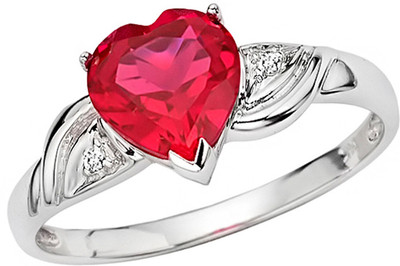 

Facetzinspire Silver Ruby Sterling Silver Plated Ring, Platinum