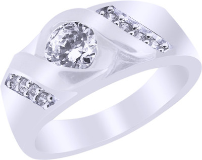 

Elotic Silver Cubic Zirconia Rhodium Plated Ring, White