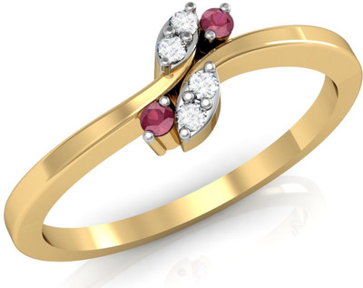 

Vachya Glory 18kt Diamond, Ruby Yellow Gold ring(Yellow Gold Plated)