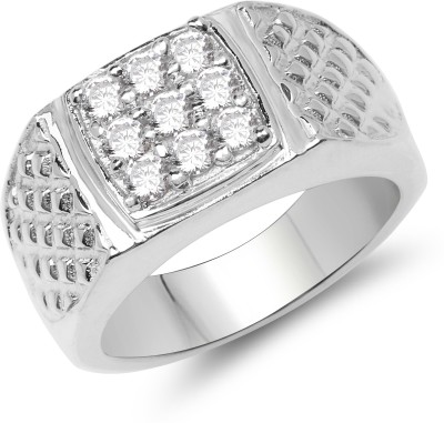 Johareez BridalMe 0.99CTW White Cubic Zirconia .925 Sterling Silver Cluster Ring Sterling Silver Cubic Zirconia Rhodium Plated Ring