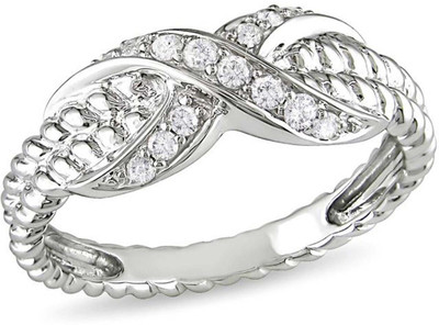 

Kiara Jewellery Sterling Silver Swarovski Zirconia Rhodium Plated Ring, White