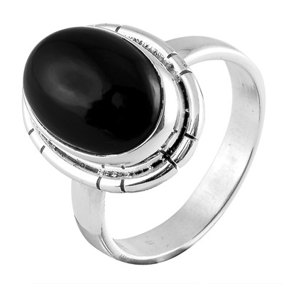 

Zivah Black Gemstone Sterling Silver Onyx Ring