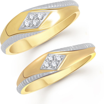 

VK Jewels Love Band Couple Alloy Cubic Zirconia Gold-plated Plated Ring Set