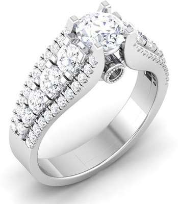 

Kiara Jewellery Silver Cubic Zirconia Rhodium Plated Ring, White