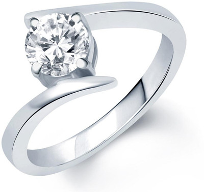 

Sukkhi Solitaire Cubic Zirconia Alloy Cubic Zirconia Rhodium Plated Ring, White