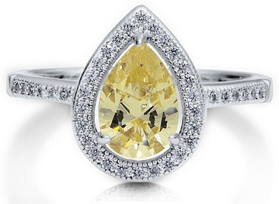 71% OFF on RM Jewellers 92.5 Pure Cluster Silver Cubic Zirconia, Topaz Ring