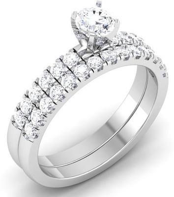 Kiara Jewellery Silver Cubic Zirconia Rhodium Plated Ring, White