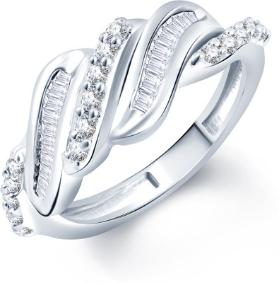 

Sukkhi Wavy Alloy Cubic Zirconia Rhodium Plated Ring, White