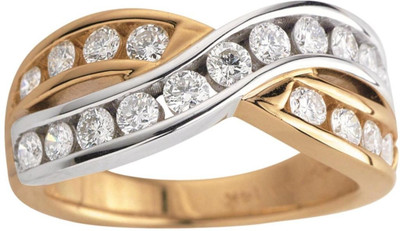 Kiara Jewellery Sterling Silver Cubic Zirconia Rhodium Plated Ring, Multicolor