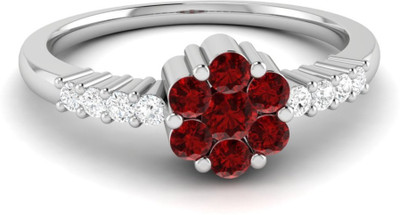 

Parshva Diam Silver Sapphire Gold-plated Plated Ring, White
