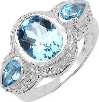 Johareez Sterling Silver Topaz Sterling Silver Plated Ring