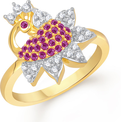 90% OFF on VK Jewels Ravishing Mayur Shaped for Women and Girls Alloy Cubic Zirconia Gold Plated Ring