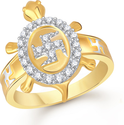 

VK Jewels Swastik Tortoise Alloy Cubic Zirconia Gold-plated Plated Ring