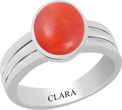 57% OFF on Clara Certified Moonga 4.8 cts or 5.25 ratti Stunning Sterling Silver Coral Ring