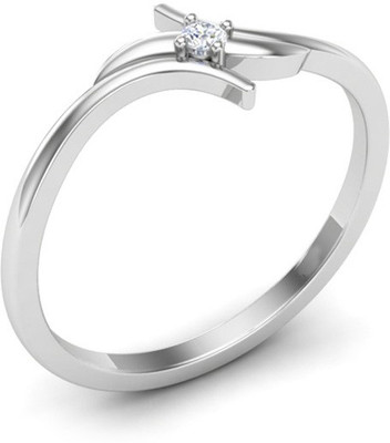 

Kataria Jewellers Single Solitiare American Diamond 92.5 BIS Hallmarked Silver Ring, White