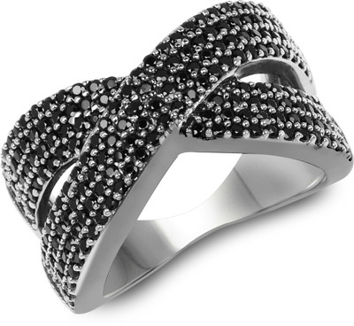

Johareez Beautiful Sterling Silver Spinel Black Silver Plated Ring