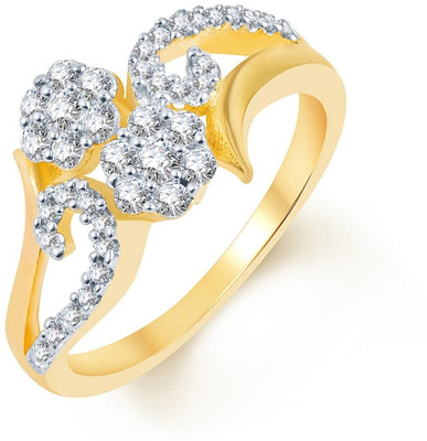 

Sukkhi Delightful Alloy Cubic Zirconia Gold-plated, Rhodium Plated Ring, Gold;white