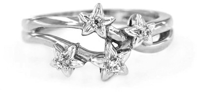 

Anopchand Tilokchand Jewellers Silver Cubic Zirconia Gold-plated Plated Ring, Platinum