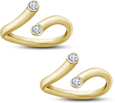 61% OFF on Kirati New Design Special Gift For Valentine Day Sterling Silver Cubic Zirconia Gold Plated Toe Ring