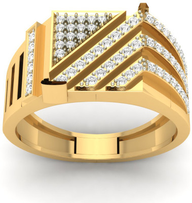

Jewels5 Milton 18kt Diamond Yellow Gold ring(Rhodium Plated)