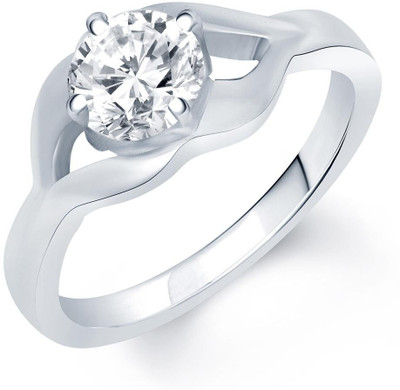 

Sukkhi Solitaire Cubic Zirconia Alloy Cubic Zirconia Rhodium Plated Ring, Silver