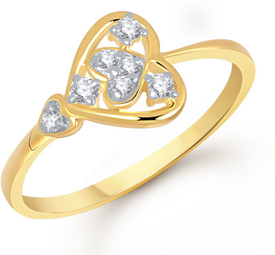 VK Jewels Ultimate Love Shaped for Women and Girls Alloy Cubic Zirconia Gold Plated Ring