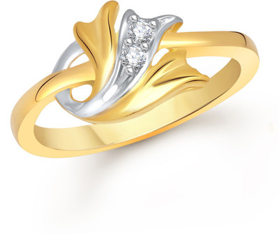 

Meenaz Exclusive Stylish Design Shape Gold & Rhodium Alloy Cubic Zirconia Ring