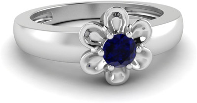 

Parshva Diam Silver Sapphire Gold-plated Plated Ring, White