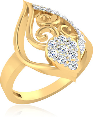 45% OFF on IskiUski Engaging Sterling Silver Diamond Gold Plated Ring
