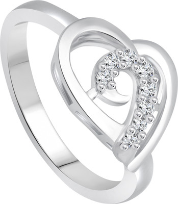 

Vighnaharta Alloy Cubic Zirconia 18K White Gold Plated Ring, Silver