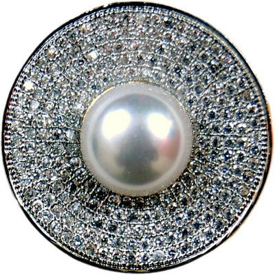 

Uzuri Pearl Umbrella Copper Rhodium Plated Ring, Gold