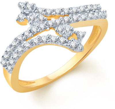 

Sukkhi Beguiling Alloy Cubic Zirconia Gold-plated, Rhodium Plated Ring, Gold;white