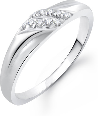 VIGHNAHARTA Simple & Delicate Alloy Cubic Zirconia Rhodium Plated Ring