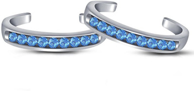 49% OFF on Kirati Sterling Silver Aquamarine Platinum Plated Toe Ring Set