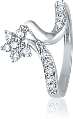 61% OFF on mahi Elegant Twist Alloy, Brass Cubic Zirconia Rhodium Plated Ring