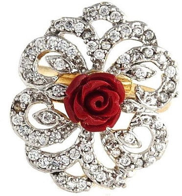 41% OFF on CRUNCHY FASHION Red Rose AD Stone Brass Ring 41% OFF on CRUNCHY FASHION Red Rose AD Stone Brass Ring