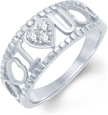 

Tarama Sterling Silver Swarovski Zirconia Silver Plated Ring, White