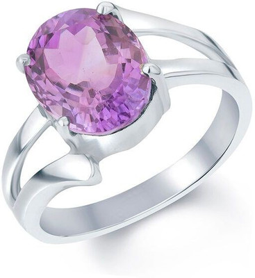 

G-Luck Jamunia Stone Weight - 5 Carat / 5.88 Ratti Silver Amethyst Ring, Purple