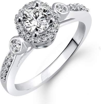 

Meenaz Alloy Ring, White