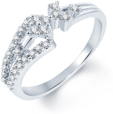 Sukkhi Enchanting Alloy Cubic Zirconia Rhodium Plated Ring, White