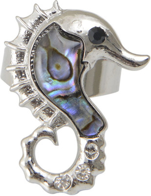 

Taj Pearl Designer Shell Alloy Ring, Silver