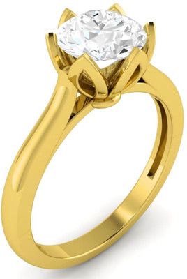 

Parshva Diam Sterling Silver Cubic Zirconia Gold-plated Plated Ring, Yellow