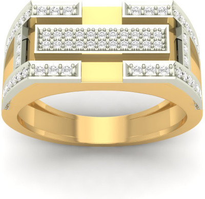 

Jewels5 Aaron 18kt Diamond Yellow Gold ring(Rhodium Plated)
