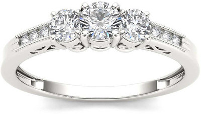 

Kiara Jewellery Silver Cubic Zirconia Rhodium Plated Ring
