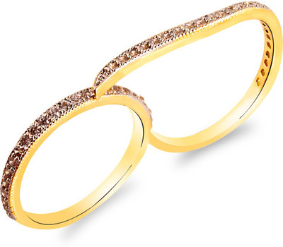 

Fasherati Double Finger Alloy Ring, White