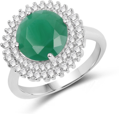 

Johareez Beautiful Sterling Silver Cubic Zirconia Rhodium Plated Ring, Green