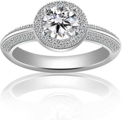 

Anopchand Tilokchand Jewellers Silver Cubic Zirconia Gold-plated Plated Ring, Platinum