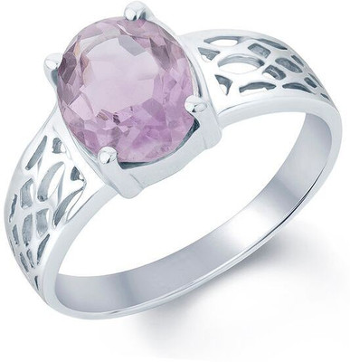 

G-Luck Jamunia Stone Weight - 2 Carat / 2.35 Ratti Silver Amethyst Ring, Purple