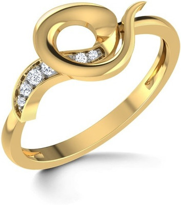 

Kataria Jewellers The Maelee American Diamond 92.5 BIS Hallmarked Silver Ring, Yellow