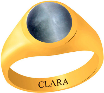 

Clara Cat's eye Lehsuniya 3 carat or 3.25ratti Panchdhatu Silver Cat's Eye Yellow Gold Plated Ring